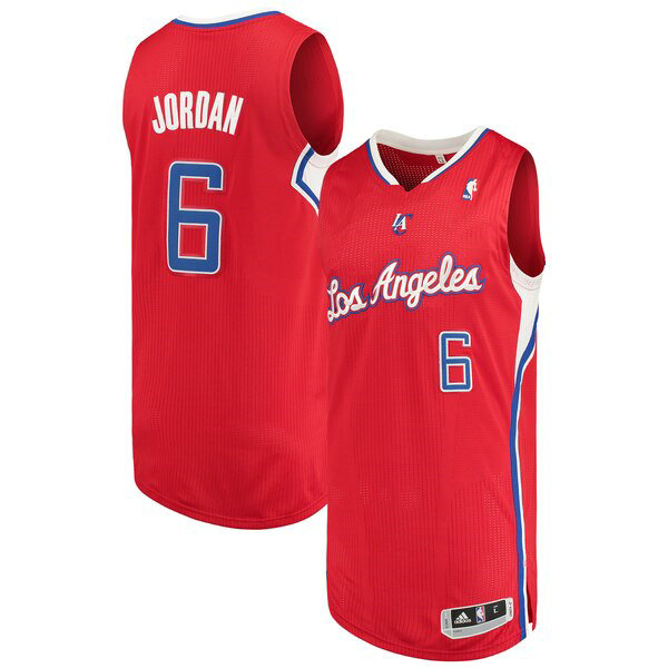 Maillot Los Angeles Clippers Homme DeAndre Jordan 6 adidas Rouge